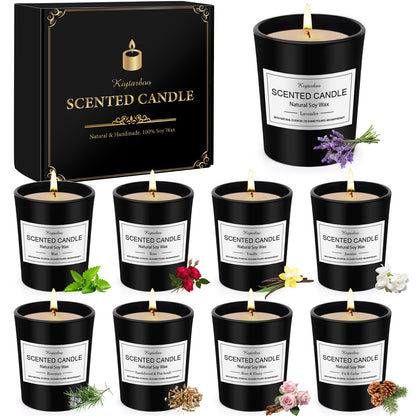 Vela Perfumada en vaso | Juego de regalo de velas aromáticas con 9 velas aromáticas para mujer con cera de soja, juego de velas aromaterapia, velas pequeñas, regalos para mujeres, cumpleaños, Navidad – para oposiciones – Material de estudio – OpoMarket