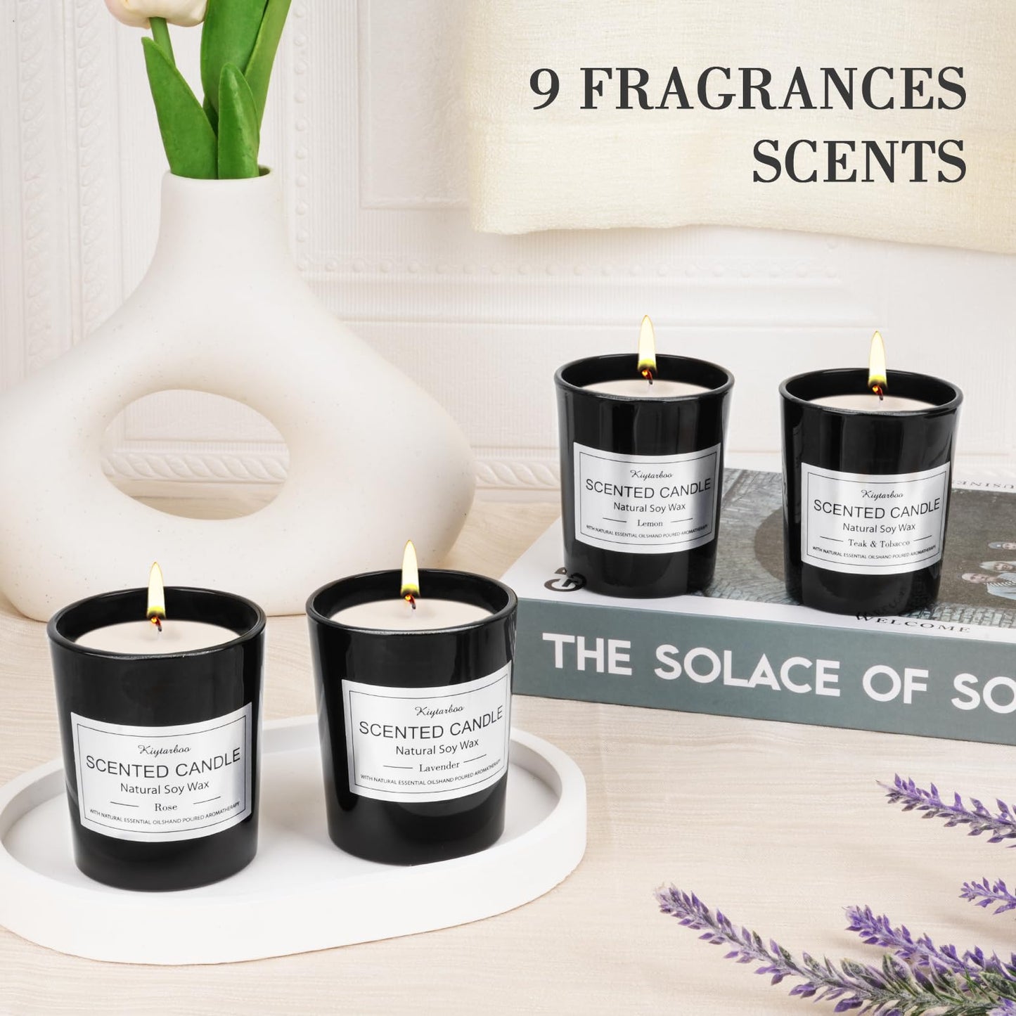 Vela Perfumada en vaso | Juego de regalo de velas aromáticas con 9 velas aromáticas para mujer con cera de soja, juego de velas aromaterapia, velas pequeñas, regalos para mujeres, cumpleaños, Navidad – para oposiciones – Material de estudio – OpoMarket