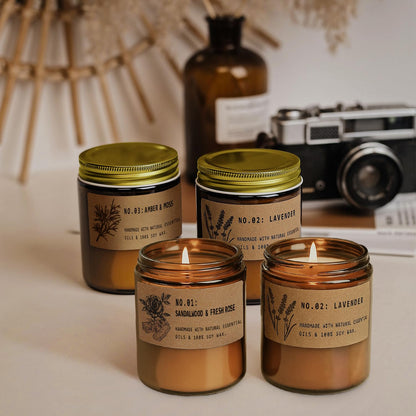 Velas Perfumadas de Regalo, 4 Piezas 200g Velas Grandes Aromática Decorativas, Cera de Soja Natural, 200 Horas de Quema, Velas Perfumadas Set Regalo para Mujeres, Valentín, Festivales, Bodas, Navidad – para oposiciones – Material de estudio – OpoMarket