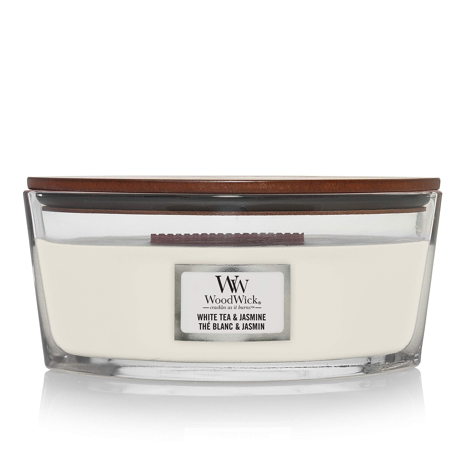 WoodWick vela aromática en forma de elipse, té blanco con jazmín – para oposiciones – Material de estudio – OpoMarket