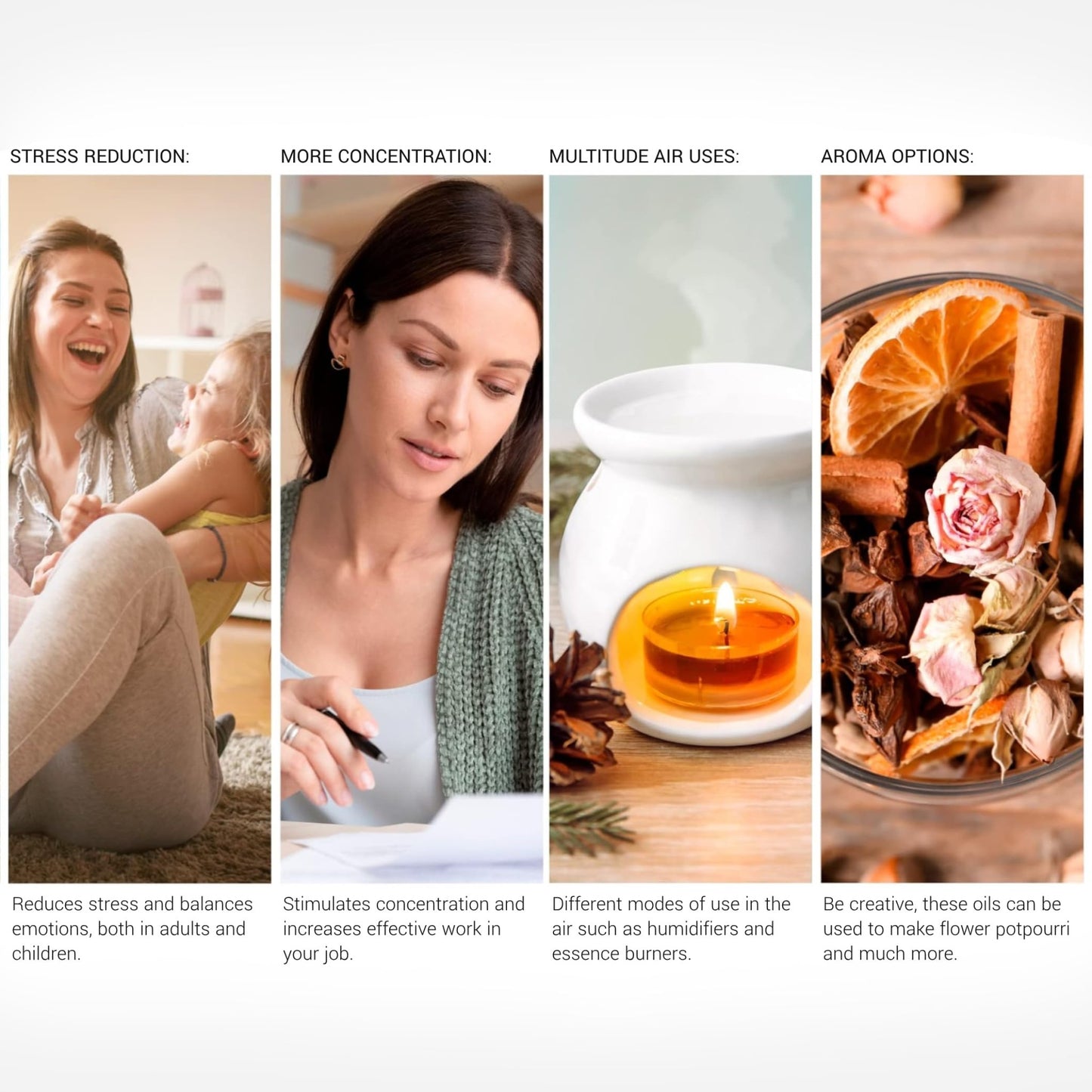 Aceites esenciales aromaterapia para difusor y humidificador