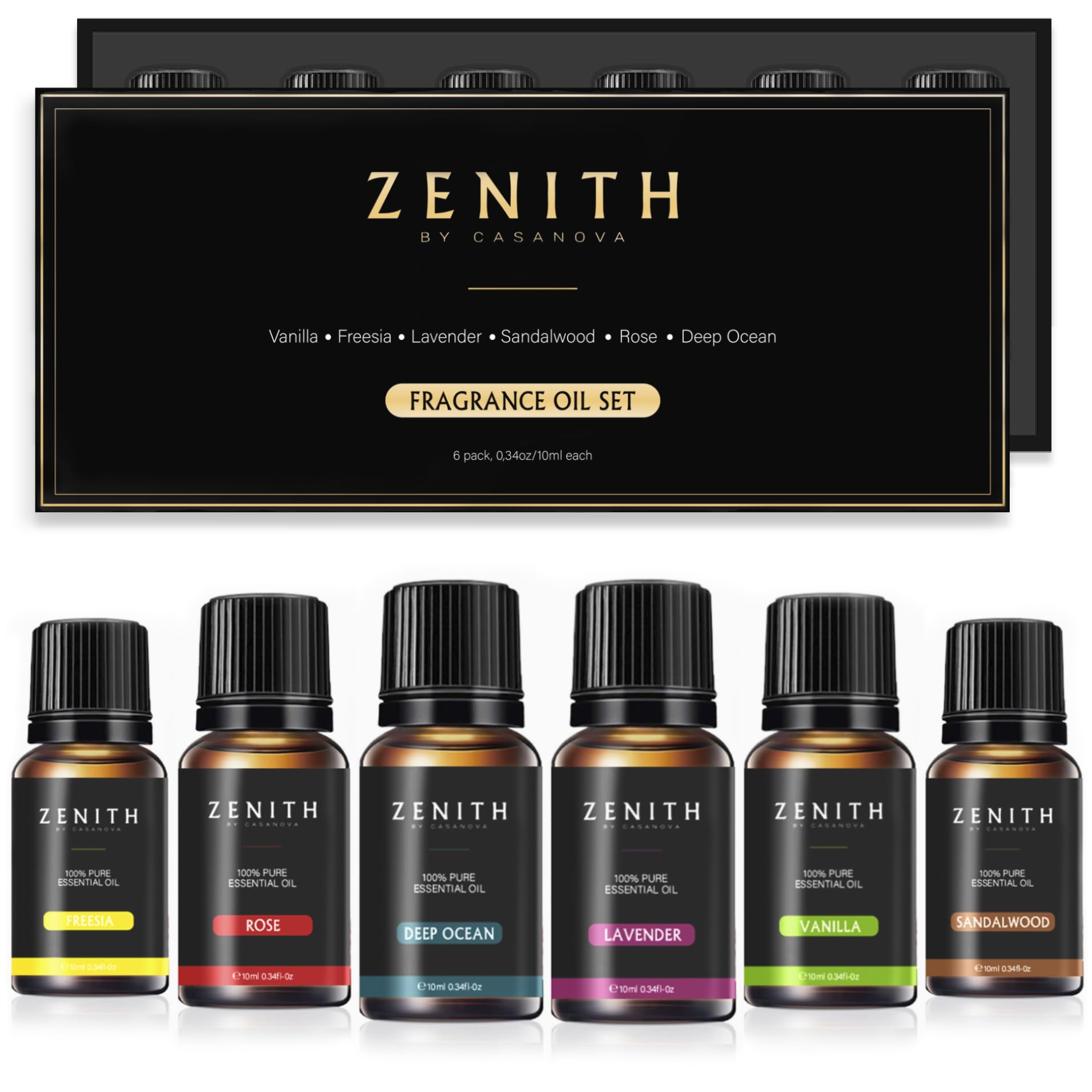 Aceites esenciales aromaterapia ZENITH presentación en caja