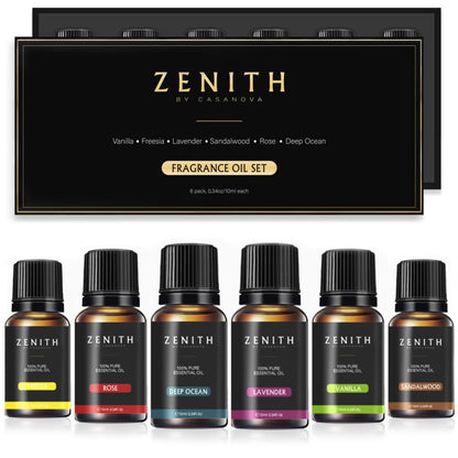 Aceites esenciales aromaterapia ZENITH presentación en caja