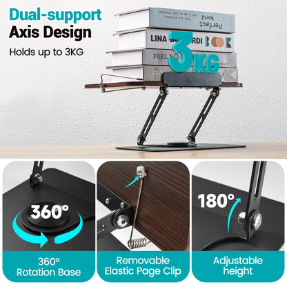atril para libros plegable sobre escritorio de estudio