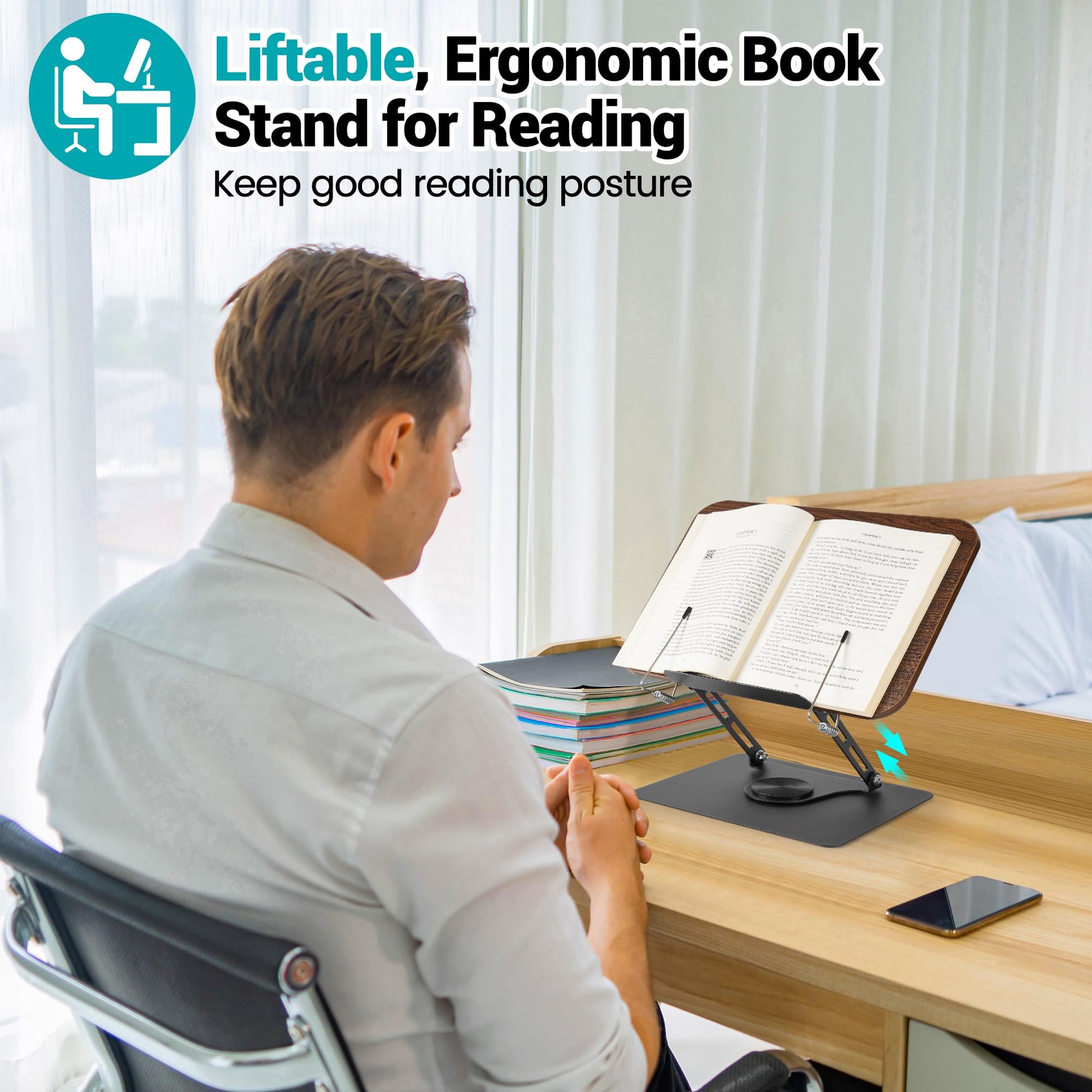 atril para libros zouway con rotacion 360 grados