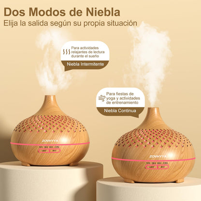 ZOVHYYA 500ML Difusor de Aroma Máquina de Aromaterapia con 14 LED Difusor de Humidificadores Control Remoto 4 Temporizador 2 Patrones de Pulverización – para oposiciones – Material de estudio – OpoMarket