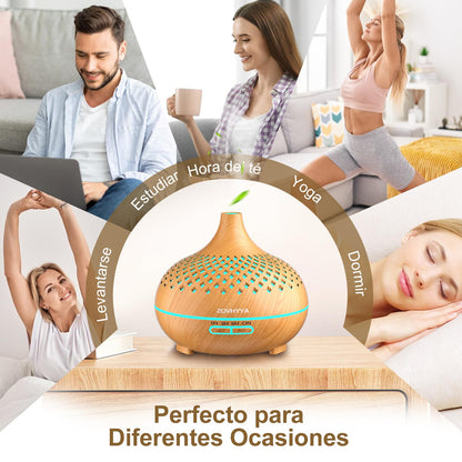 ZOVHYYA 500ML Difusor de Aroma Máquina de Aromaterapia con 14 LED Difusor de Humidificadores Control Remoto 4 Temporizador 2 Patrones de Pulverización – para oposiciones – Material de estudio – OpoMarket