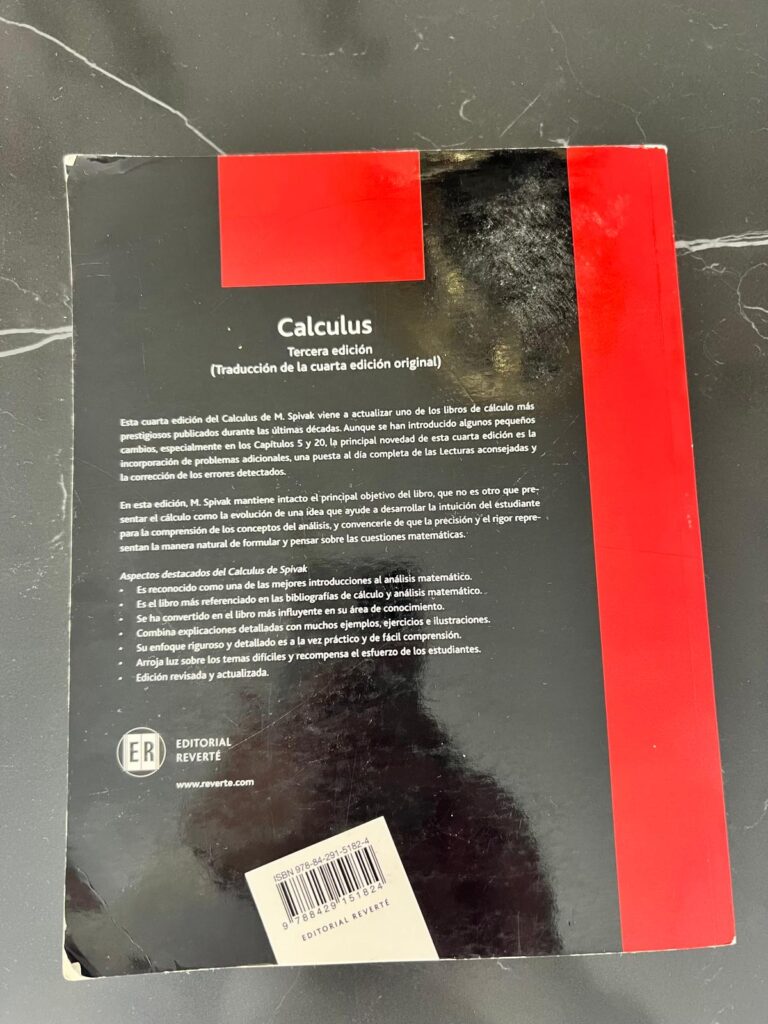 Spivak Calculus – Reverté 3ª edición