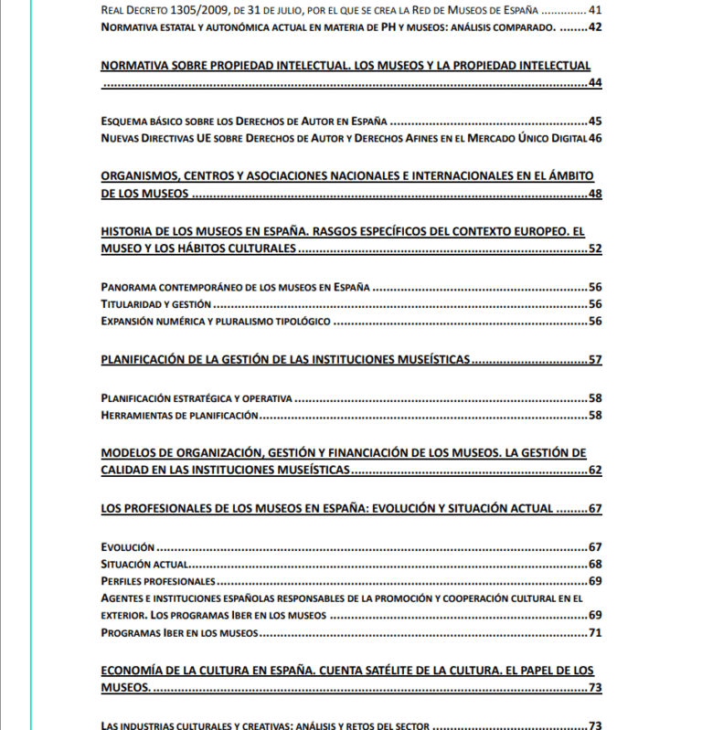 Legislación específica Conservador de Museo – Apuntes digitales para oposiciones – Material de estudio – OpoMarket