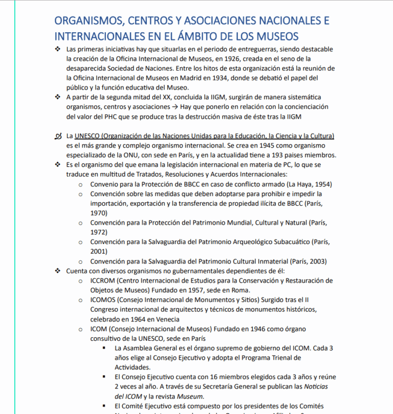 Legislación específica Conservador de Museo – Apuntes digitales para oposiciones – Material de estudio – OpoMarket