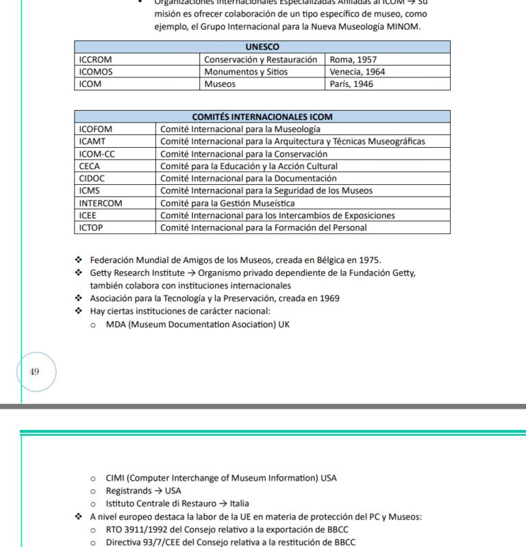Legislación específica Conservador de Museo – Apuntes digitales para oposiciones – Material de estudio – OpoMarket