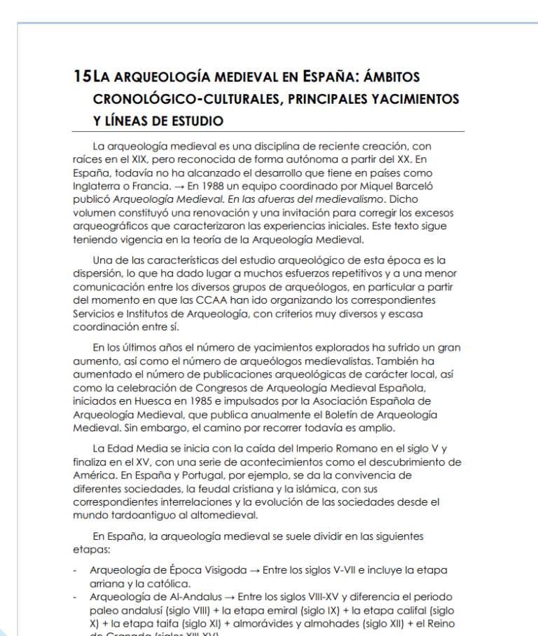 Patrimonio arqueológico - Conservador de museo – Apuntes digitales para oposiciones – Material de estudio – OpoMarket