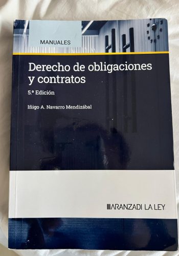 Derecho de Obligaciones y Contratos – Navarro Mendizábal | Aranzadi